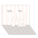 Vertical Stripes - White and Seashell LOVE 3D Greeting Card (7x5)