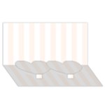 Vertical Stripes - White and Seashell Twin Heart Bottom 3D Greeting Card (8x4)