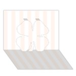 Vertical Stripes - White and Seashell Clover 3D Greeting Card (7x5)
