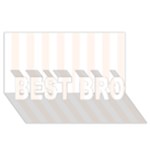 Vertical Stripes - White and Seashell BEST BRO 3D Greeting Card (8x4)