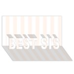 Vertical Stripes - White and Seashell BEST SIS 3D Greeting Card (8x4)