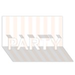 Vertical Stripes - White and Seashell PARTY 3D Greeting Card (8x4)