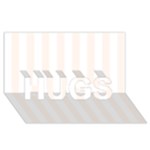 Vertical Stripes - White and Seashell HUGS 3D Greeting Card (8x4)