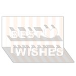 Vertical Stripes - White and Seashell Best Wish 3D Greeting Card (8x4)