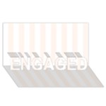 Vertical Stripes - White and Seashell ENGAGED 3D Greeting Card (8x4)