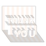 Vertical Stripes - White and Seashell THANK YOU 3D Greeting Card (7x5)
