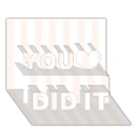 Vertical Stripes - White and Seashell You Did It 3D Greeting Card (7x5)