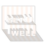 Vertical Stripes - White and Seashell Get Well 3D Greeting Card (7x5)