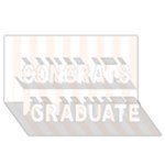 Vertical Stripes - White and Seashell Congrats Graduate 3D Greeting Card (8x4)