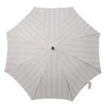Vertical Stripes - White and Seashell Hook Handle Umbrella (Medium)