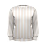Vertical Stripes - White and Linen Women s Sweatshirt