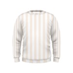 Vertical Stripes - White and Linen Kid s Sweatshirt