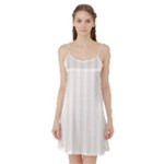 Vertical Stripes - White and Linen Satin Night Slip