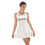 Vertical Stripes - White and Linen Cotton Racerback Dress