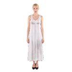 Vertical Stripes - White and Linen Full Print Maxi Dress