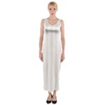 Vertical Stripes - White and Linen Fitted Maxi Dress