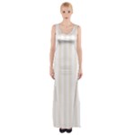 Vertical Stripes - White and Linen Maxi Thigh Split Dress