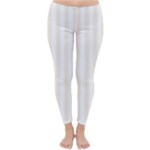 Vertical Stripes - White and Linen Winter Leggings