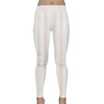 Vertical Stripes - White and Linen Yoga Leggings