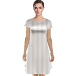 Vertical Stripes - White and Linen Cap Sleeve Nightdress
