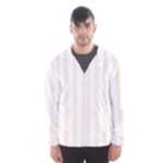 Vertical Stripes - White and Linen Hooded Wind Breaker (Men)