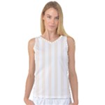 Vertical Stripes - White and Linen Women s Basketball Tank Top