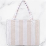 Vertical Stripes - White and Linen Mini Tote Bag
