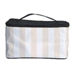 Vertical Stripes - White and Linen Cosmetic Storage Case
