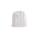 Vertical Stripes - White and Linen Drawstring Pouch (XS)