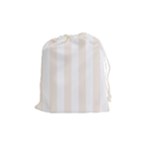 Vertical Stripes - White and Linen Drawstring Pouch (M)
