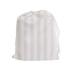 Vertical Stripes - White and Linen Drawstring Pouch (XL)