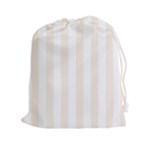 Vertical Stripes - White and Linen Drawstring Pouch (XXl)