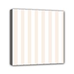 Vertical Stripes - White and Linen Mini Canvas 6  x 6  (Stretched)