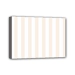 Vertical Stripes - White and Linen Mini Canvas 7  x 5  (Stretched)