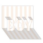 Vertical Stripes - White and Linen BOY 3D Greeting Card (7x5)