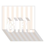Vertical Stripes - White and Linen GIRL 3D Greeting Card (7x5)