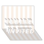 Vertical Stripes - White and Linen YOU ARE INVITED 3D Greeting Card (7x5)