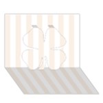 Vertical Stripes - White and Linen Clover 3D Greeting Card (7x5)
