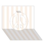 Vertical Stripes - White and Linen Peace Sign 3D Greeting Card (7x5)