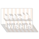 Vertical Stripes - White and Linen Best Wish 3D Greeting Card (8x4)