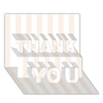 Vertical Stripes - White and Linen THANK YOU 3D Greeting Card (7x5)