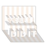 Vertical Stripes - White and Linen You Did It 3D Greeting Card (7x5)