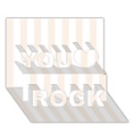 Vertical Stripes - White and Linen You Rock 3D Greeting Card (7x5)