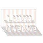 Vertical Stripes - White and Linen Laugh Live Love 3D Greeting Card (8x4)