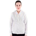 Vertical Stripes - White and Ivory Women s Zipper Hoodie