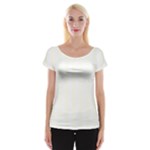 Vertical Stripes - White and Ivory Women s Cap Sleeve Top