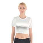 Vertical Stripes - White and Ivory Cotton Crop Top