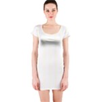 Vertical Stripes - White and Ivory Short Sleeve Bodycon Dress