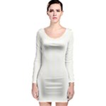 Vertical Stripes - White and Ivory Long Sleeve Bodycon Dress