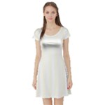 Vertical Stripes - White and Ivory Short Sleeve Skater Dress